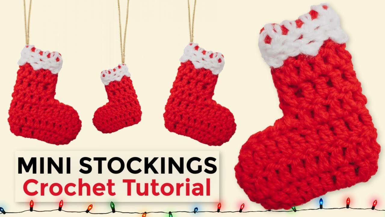 Mini crochet stockings in under 10 minutes! Christmas Crochet With Me! ๐