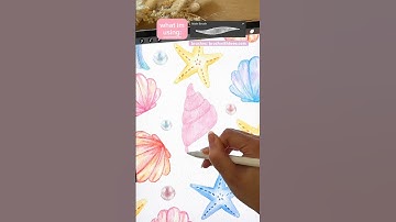 how to draw a shell on procreate with the best digital watercolour brushes #procreate #digitalart