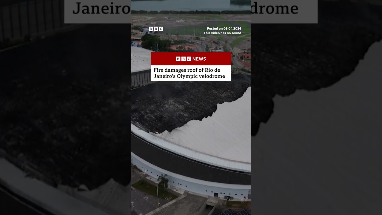 Fire damages roof of Rio's Olympic velodrome. #RiodeJaneiro #Brazil #Olympics #BBCNews