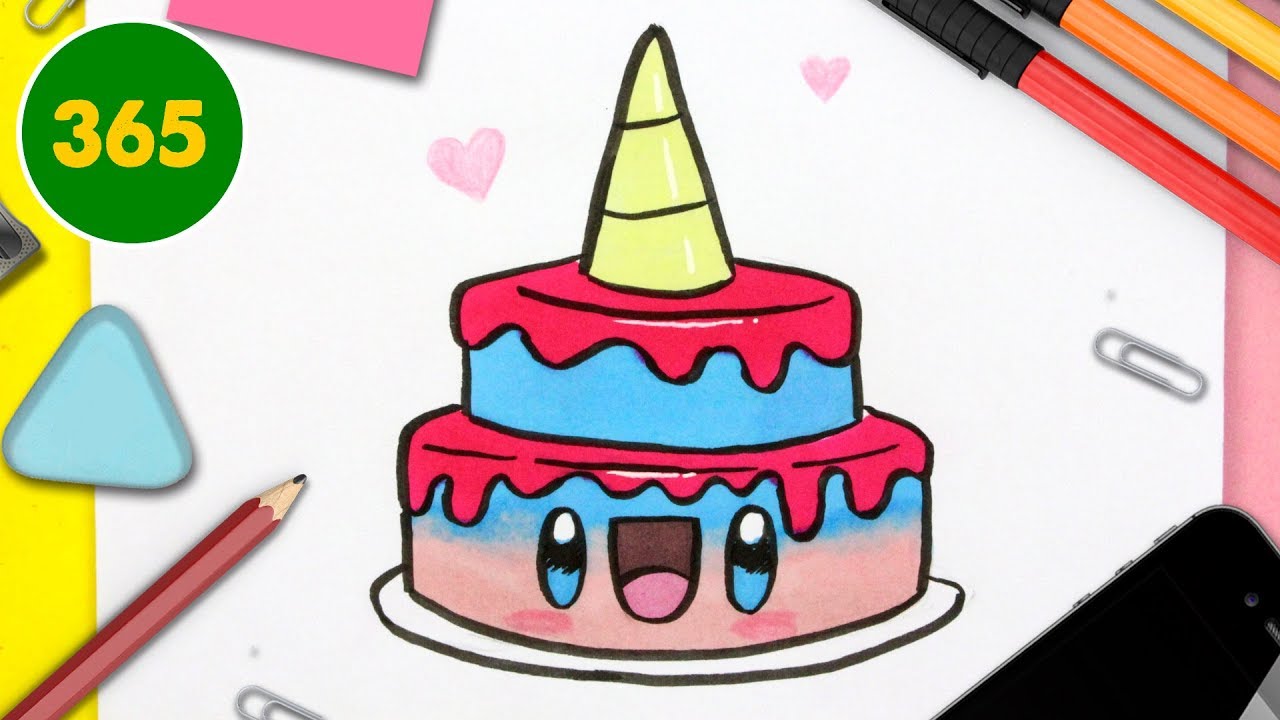 Comment Dessiner Une Gâteau De Licorne Kawaii Dessins Kawaii Facile