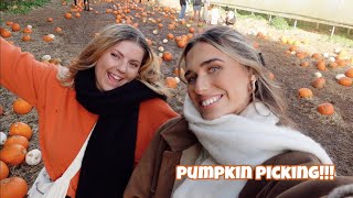 COME PUMPKIN PICKING WITH US!!! pumpkin painting, m&s trip & temp halloween haul || Talia Rose