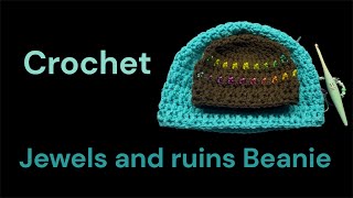 Crochet: Jewels and Ruins beanie #beanies #crochettutorial