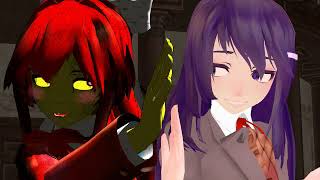 MMD X Panic room Monika and Yuri DDLC