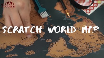Scratch World Map Poster, Travel Tracker Map for Travelers 6 Kinds of Accessories