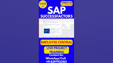 SAP SuccessFactors EC Training Online Tutorial Class 63 13th Sept  2025 #sapsuccessfactorstraining
