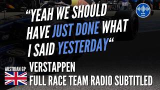 Yeah we should have just done what I said yesterday - Verstappen Full Team Radio British GP 2026