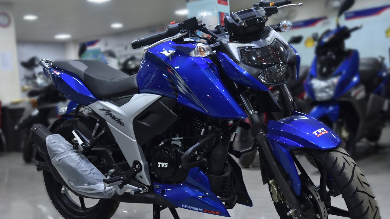 Tvs Apache Rtr 160 2v Bs6 Matt Blue Color Detailed Review Price Mileage Dual Disc Youtube