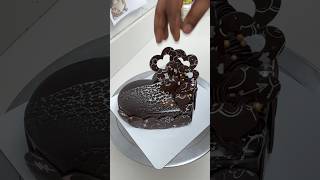 Chocolate mirror glaze heart shape cake decorating ideas #heartcake #mirrorcake #birthdaycake #video
