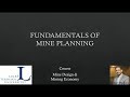 Fundamentals of mine planning with subtitles