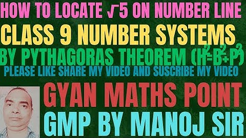 HOW TO LOCATE √5 ON NUMBER LINE BY PYTHAGORAS THEOREM#CLASS 9 NUMBER SYSTEMS#BY MANOJ SIR