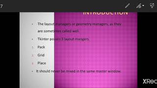 Python Geometry managers - Student Seminar  | Niji George