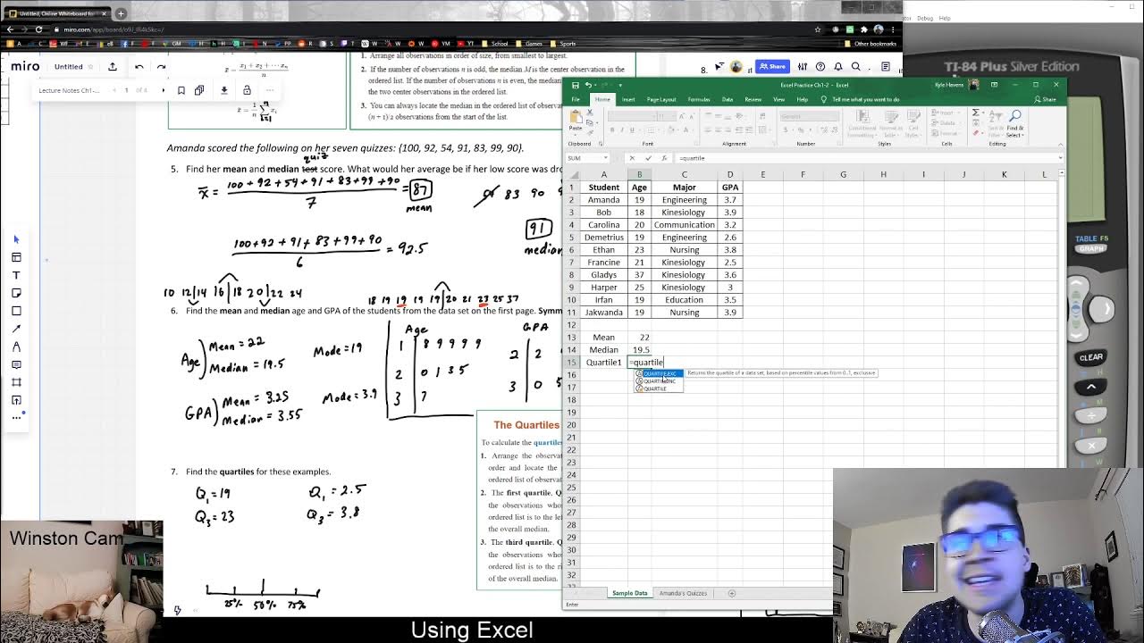 Calculating mean and median in excel youtube