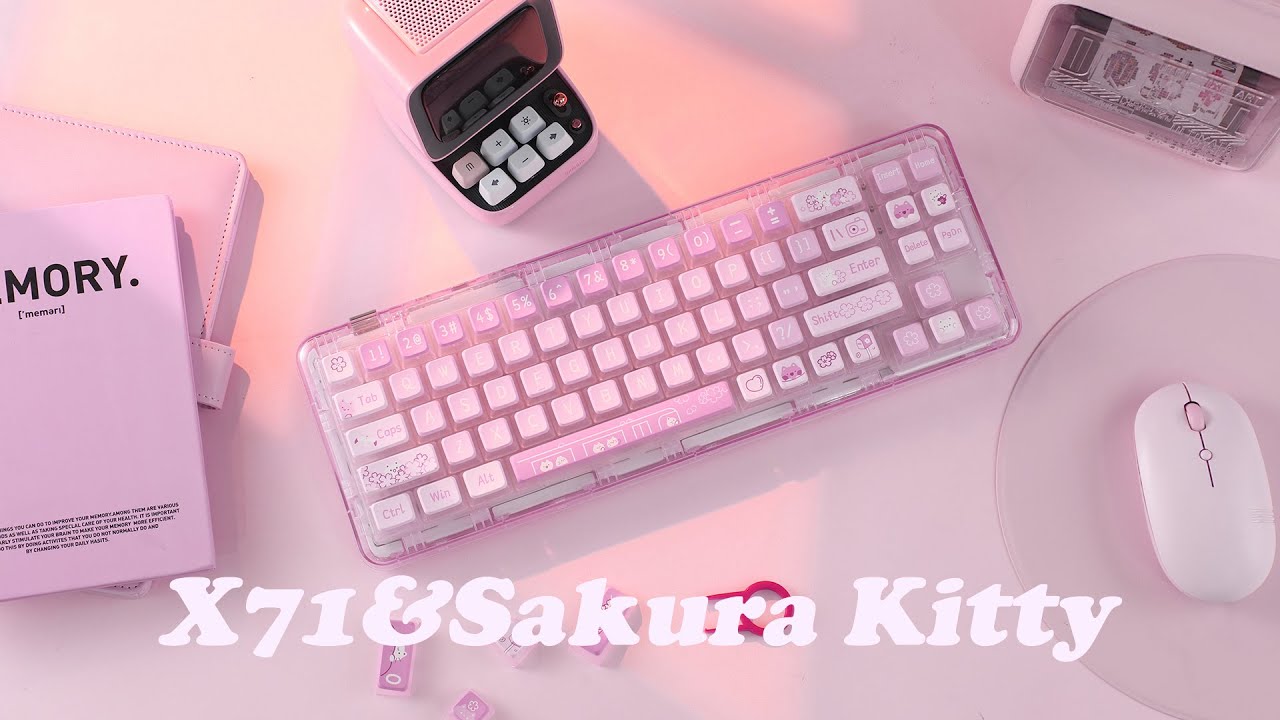 YUNZII X71 ピンク ASMR Typing on YUNZII X71 Translucent Mechanical