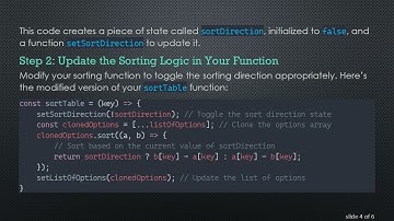 How to Implement Ascending and Descending Sorting Functionality in Your ReactJS Tables