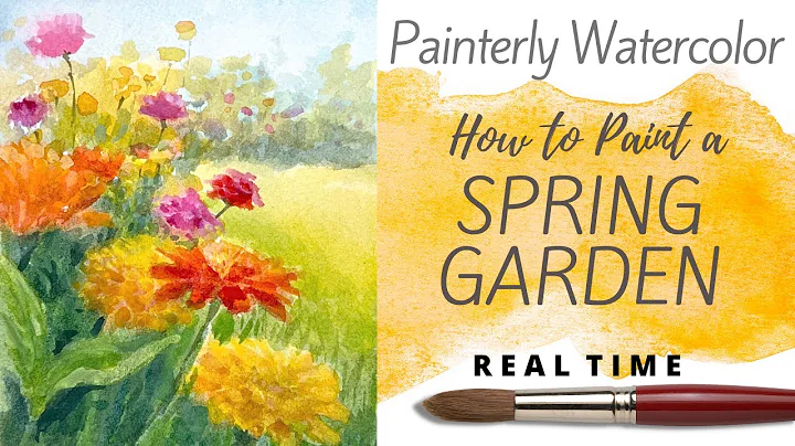 How to Paint a Spring Garden in Watercolor - with a Painterly Style - Beginner Friendly