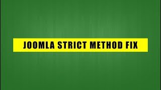 How to fix the Strict Standards: Non-static method Error Profile