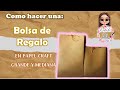 Como Hacer una bolsa de regalo en Papel craft.  Grande y mediana.