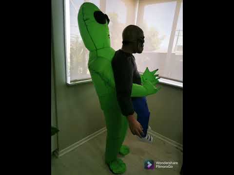 Disfraz Alien Marciano Verde Inflable Halloween