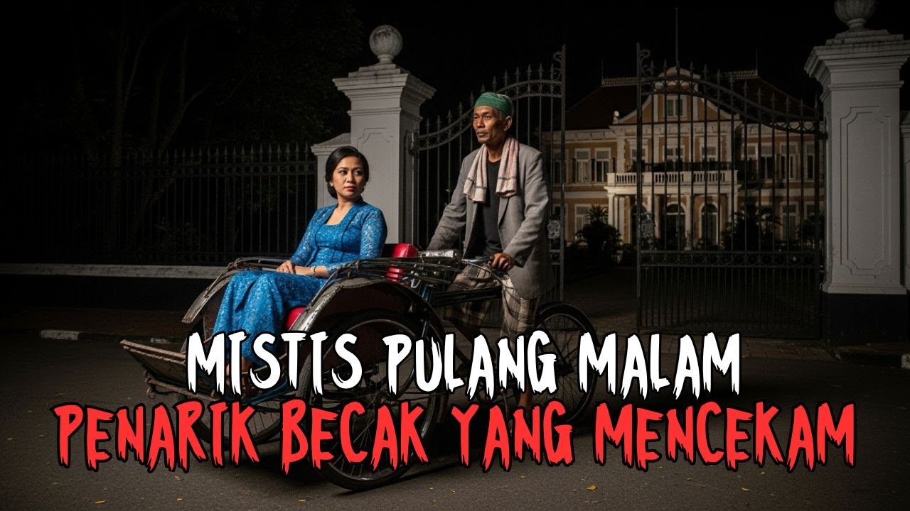PULANG MALAM MENCEKAM PENARIK BECAK! MISTIS PENARIK BECAK MENGANTAR KE RUMAH SARANG HANTU