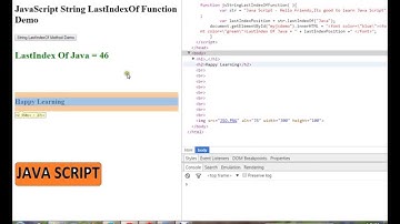 STRINGS LASTINDEXOF METHOD IN JAVASCRIPT   DEMO