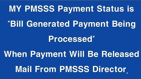 MAIL REPLY BY PMSSS DIRECTOR ON When Payment Will Be Released For Students Whose Status Is Bill Gen.