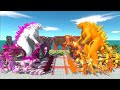 Evolution of Pink Shimo Godzilla VS Orange Itself - Animal Revolt Battle Simulator
