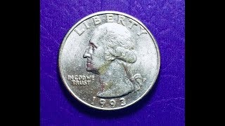 1993 US Quarter Die Break Error (Small) Coin