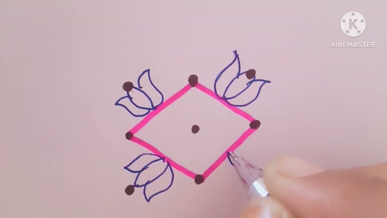 ✨Simple & Beautiful Dot Rangoli | Must-Try Easy Kolam!🌸#Rangoli#EasyRangoli#DotRangoli#RangoliDesign