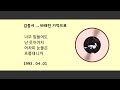 김종서...바래진 기억으로 (가사)