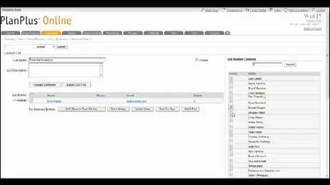 Create a Contact List : PlanPlus™ Online -