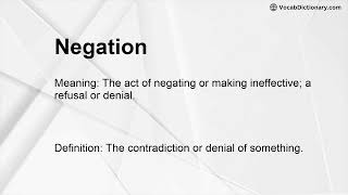 Negation Meaning