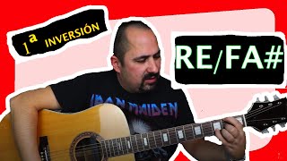 Acorde Guitarra RE con bajo en Fa sostenido REFA DF Eng subs