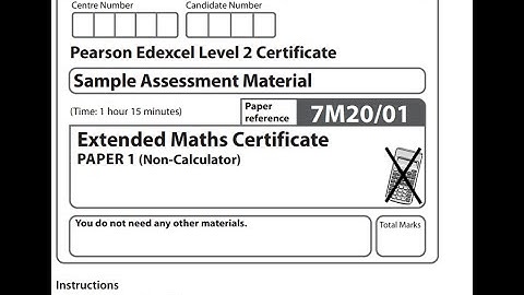 Pearson Edexcel Level 2 Extended Maths Sample 1