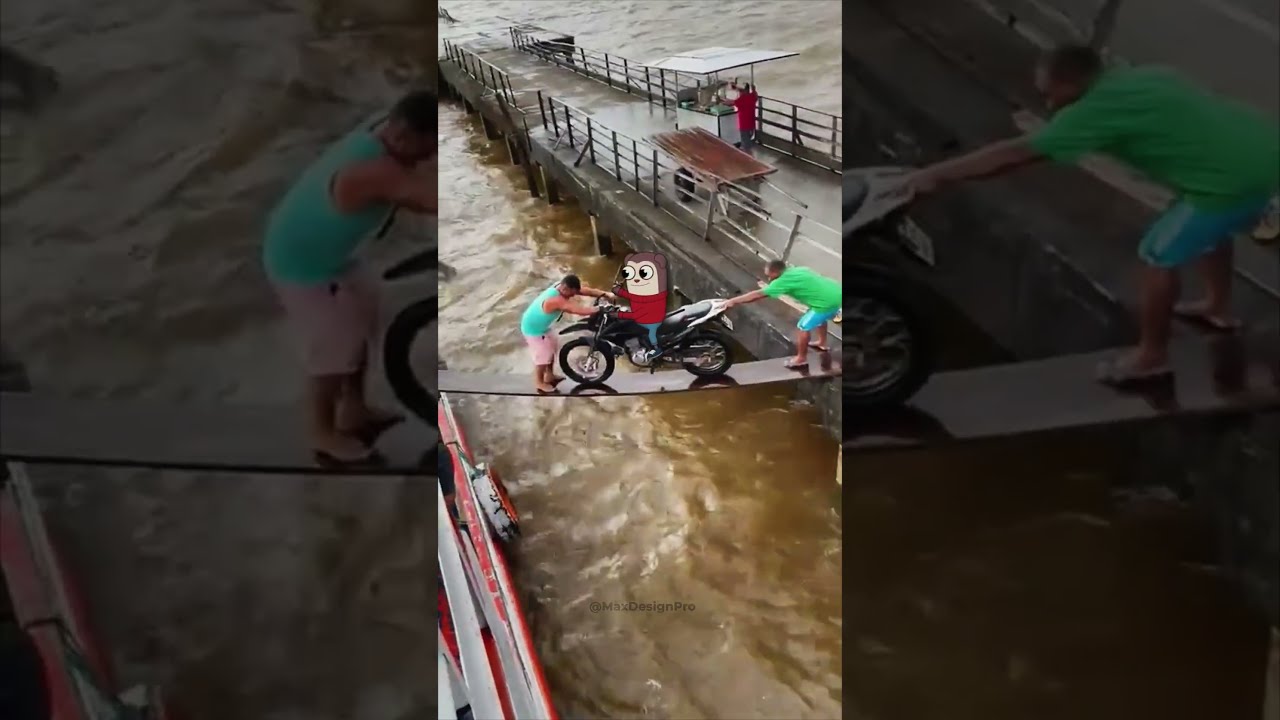 OH NO Bike Falls In River With Max Animation Meme Shorts