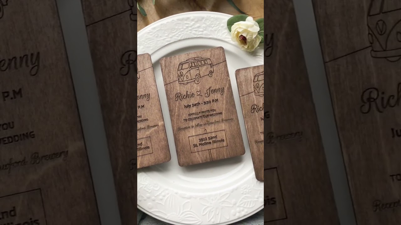 Wedding invitations | Rustic wooden invitations | Custom invitations