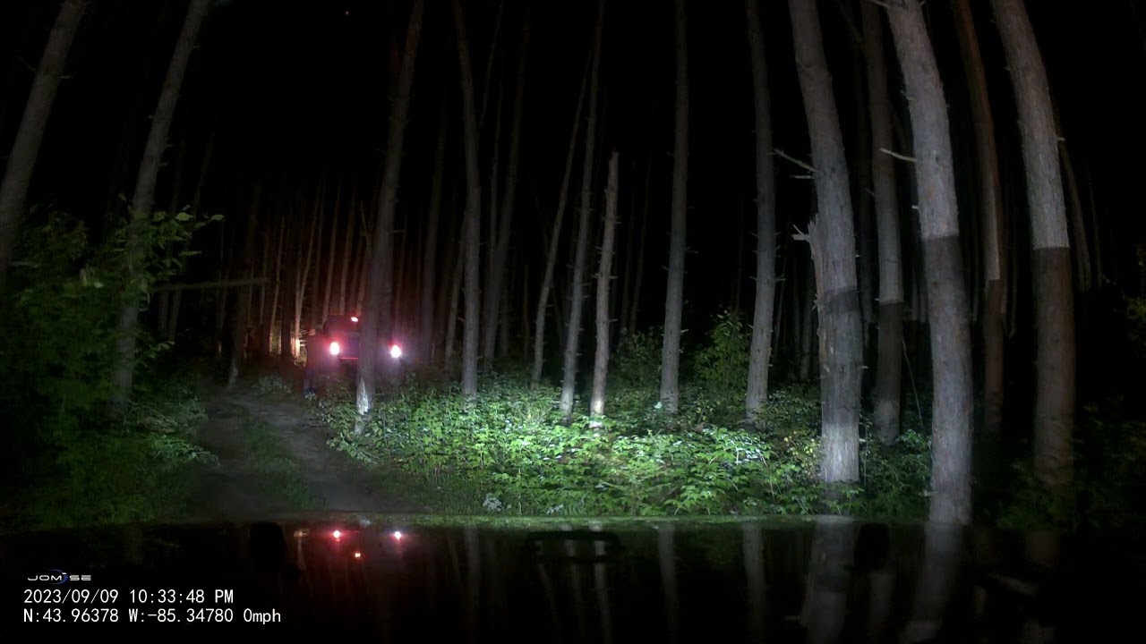 A tight spot off-roading in lower Michigan trails