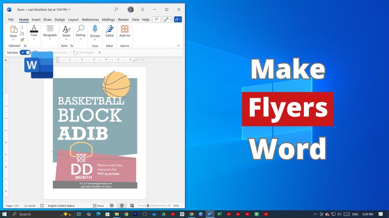 how-to-make-flyers-on-microsoft-word-youtube