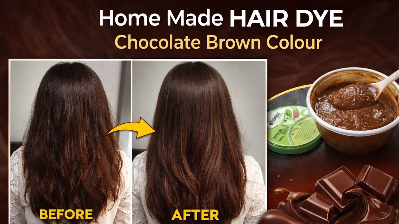 Homemade Hair Dye | Chocolate Brown Colour at Home | Before & After Results