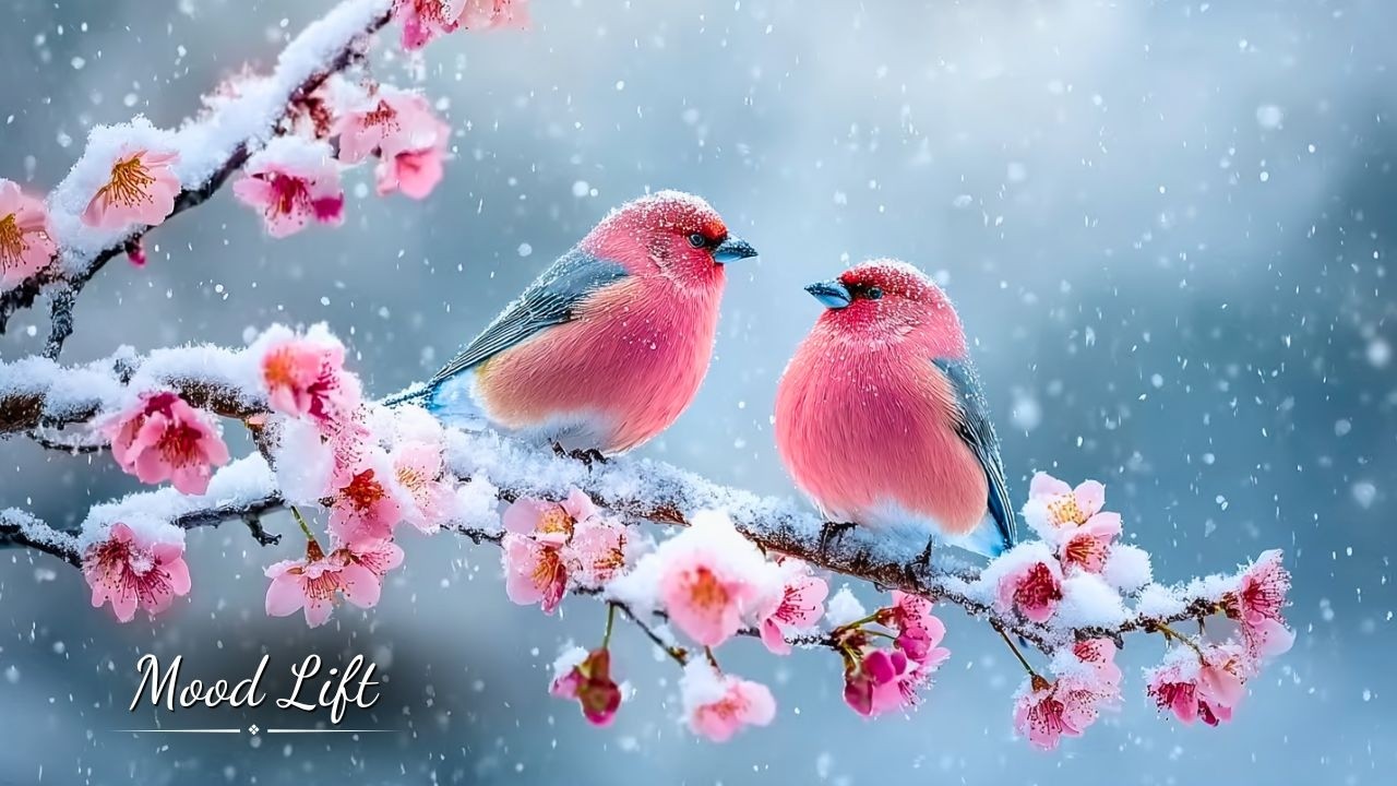 Snowy Peaceful Escape ❄️🎶 Relaxing Music with Birds Singing for Mental Clarity and Emotional Healing