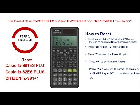 How to reset Casio fx-991ES PLUS or Casio fx-82ES PLUS or CITIZEN fc-991+1 Calculators?