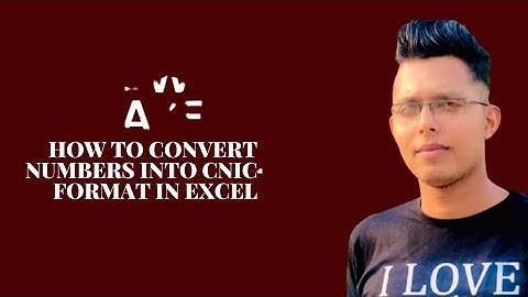 HOW TO CONVERT NUMBERS INTO CNIC FORMAT IN EXCEL #zubairmalikstudio#excel