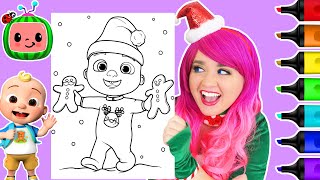 Coloring JJ Cocomelon Christmas Coloring Page | Ohuhu Art Markers