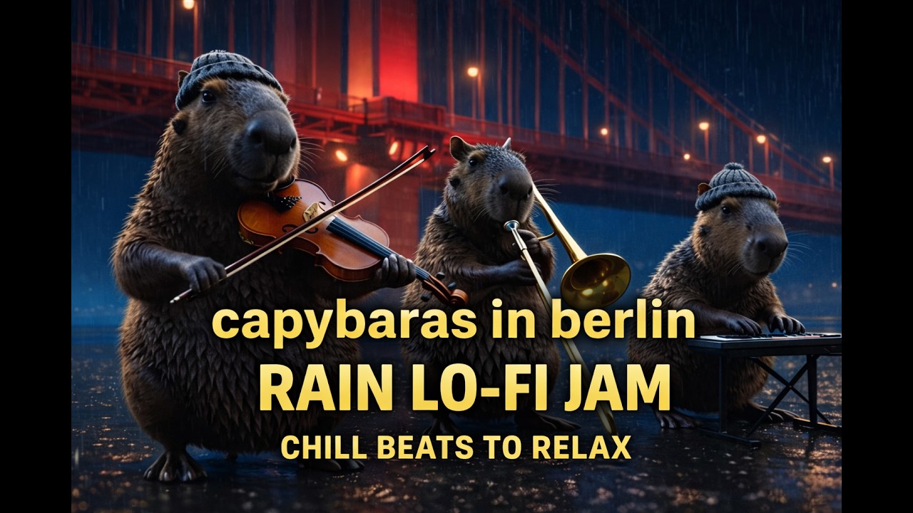 capybara berlin rain lo-fi jam 🦫🌧️ | chill beats to relax | 1 hour | original music