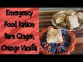 Emergency food ration bars ginger orange vanilla