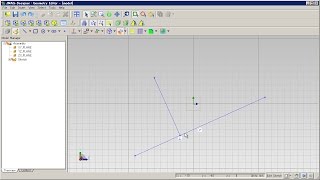 Create a vertical line, a tangent line and an arc specifying two points