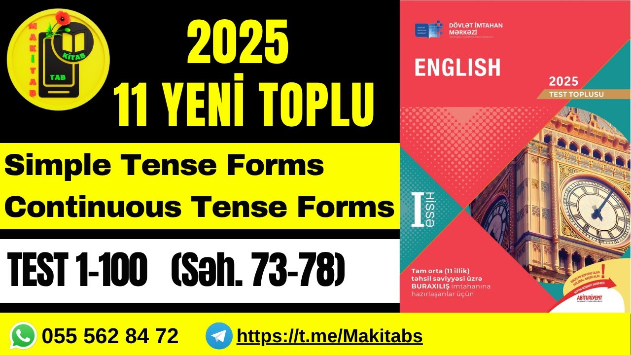 DİM 11-Cİ SİNİF TEST TOPLUSU 2025 İNGİLİS DİLİ | SIMPLE TENSE FORMS, CONTINUOUS TENSE FORMS.SEQUENCE