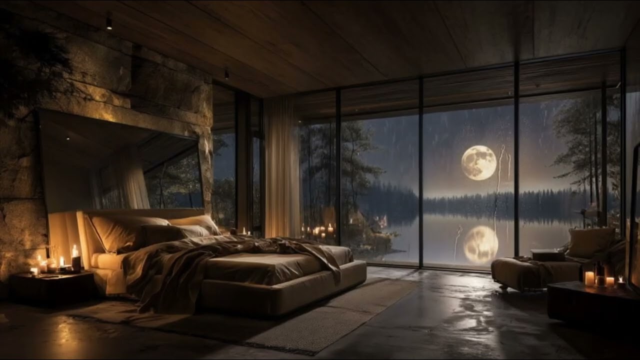 Rain Sounds for Sleep 🌧️ Cozy Rainy Night Bedroom | Fireplace Ambience (2 Hours 39 Minutes)