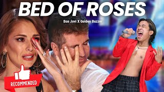 American 2024 The Judges cry hysterically hearing the song Bed Of Roses with an extraordinary voice