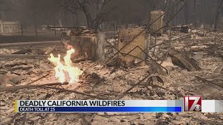 Death toll jumps to 25 from california wildfires