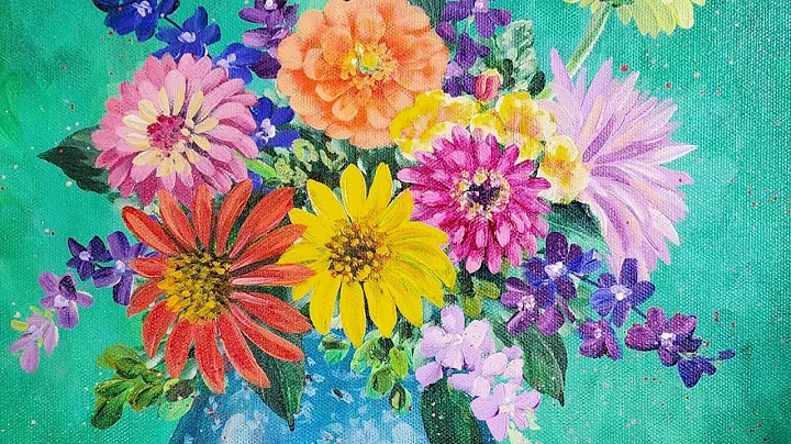 Colorful Flower Bouquet Acrylic Painting LIVE Tuto...